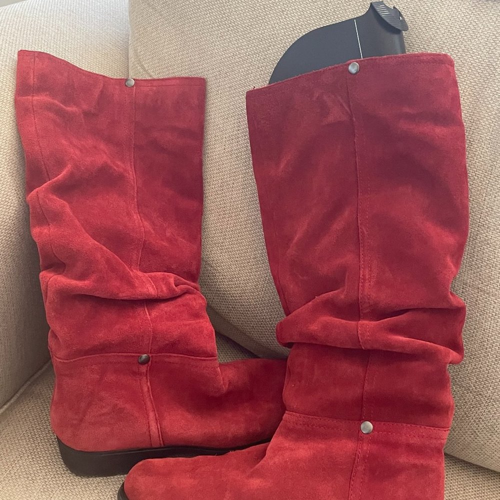 Aerosoles Red Suede Boots 7.5